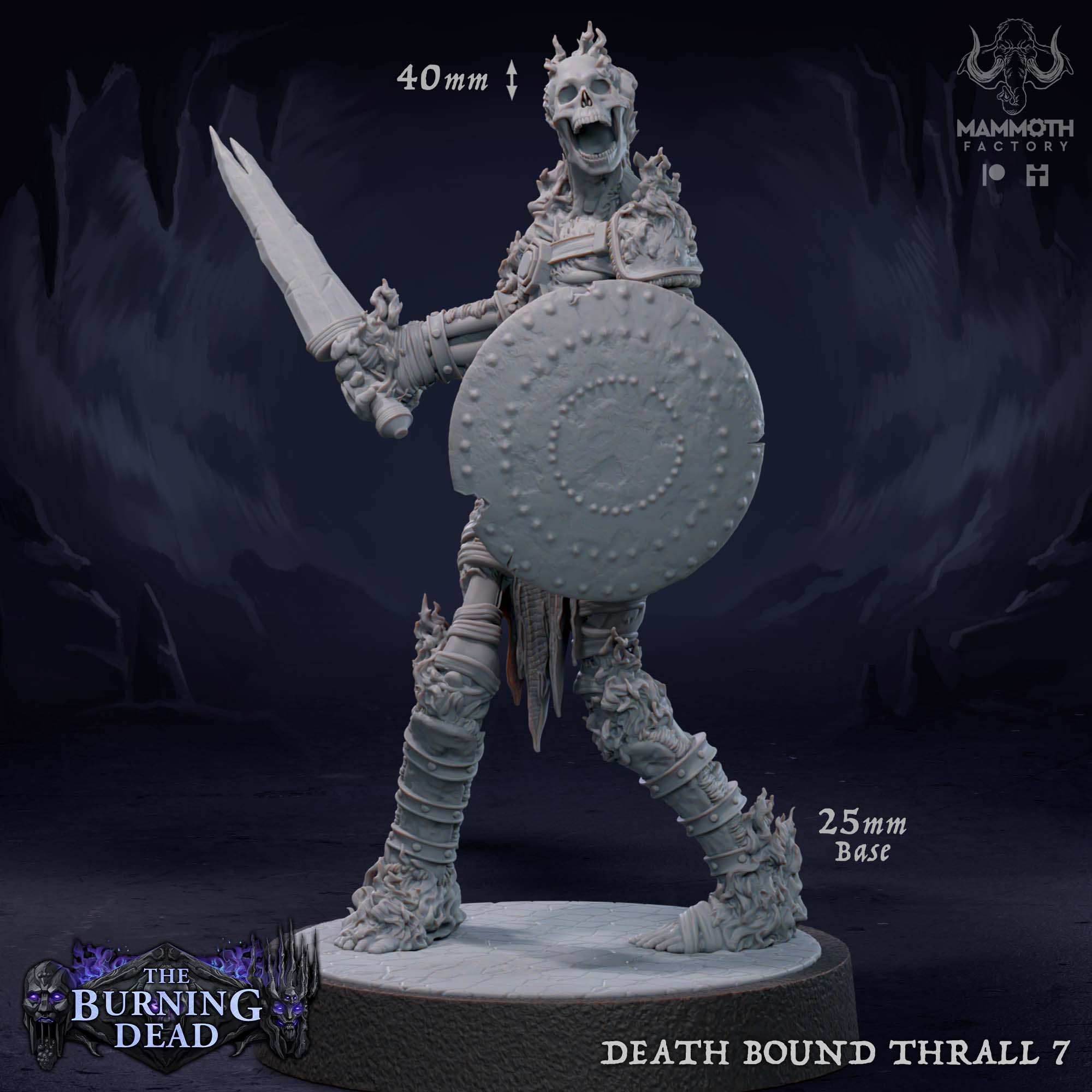 Death Bound Thrall: Sculpt 7 (Skeleton Warrior, Regular or On Fire) - Flaming Skeleton
