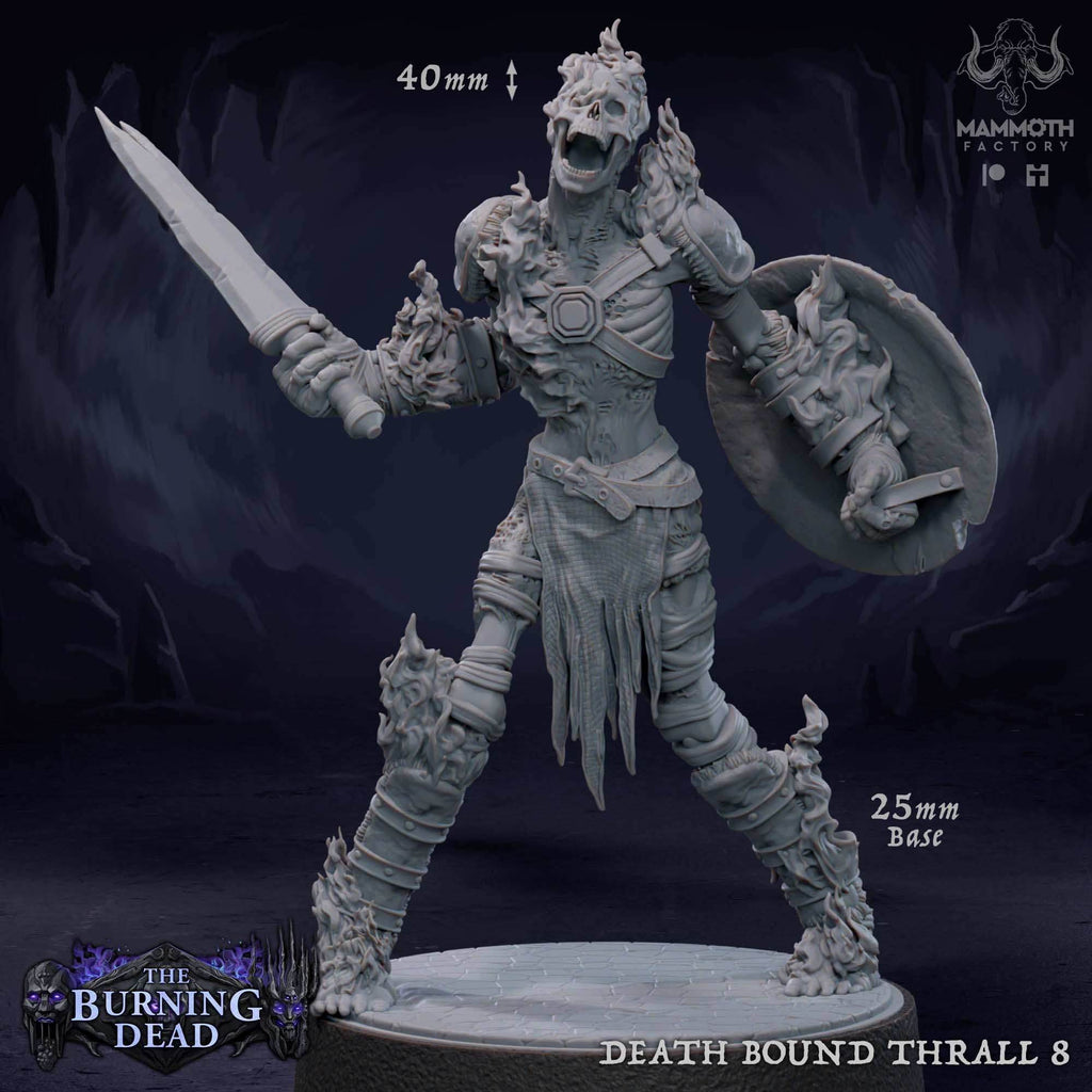 Death Bound Thrall: Sculpt 8 (Skeleton Warrior, Regular or On Fire) - Regular Skeleton