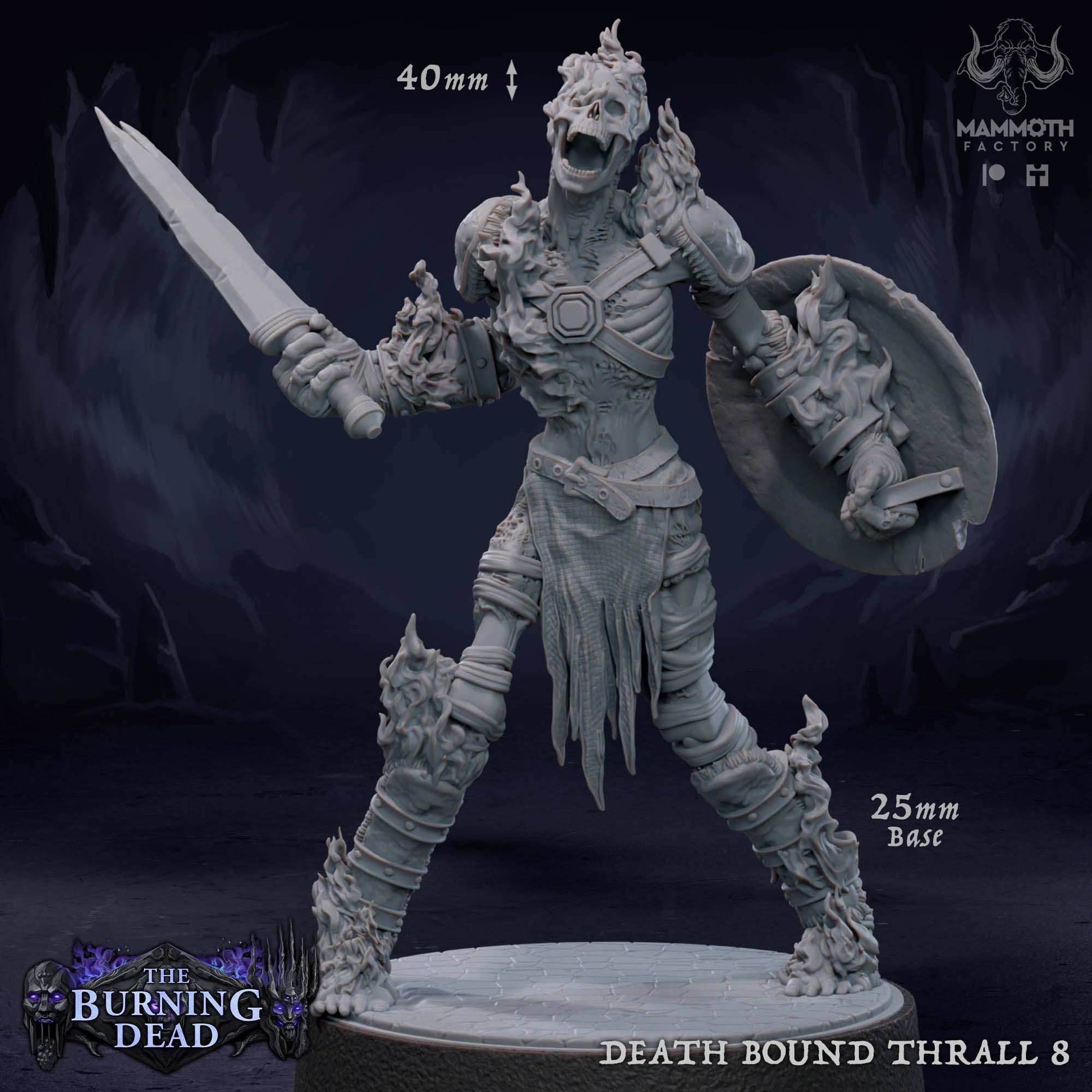 Death Bound Thrall: Sculpt 8 (Skeleton Warrior, Regular or On Fire) - Regular Skeleton