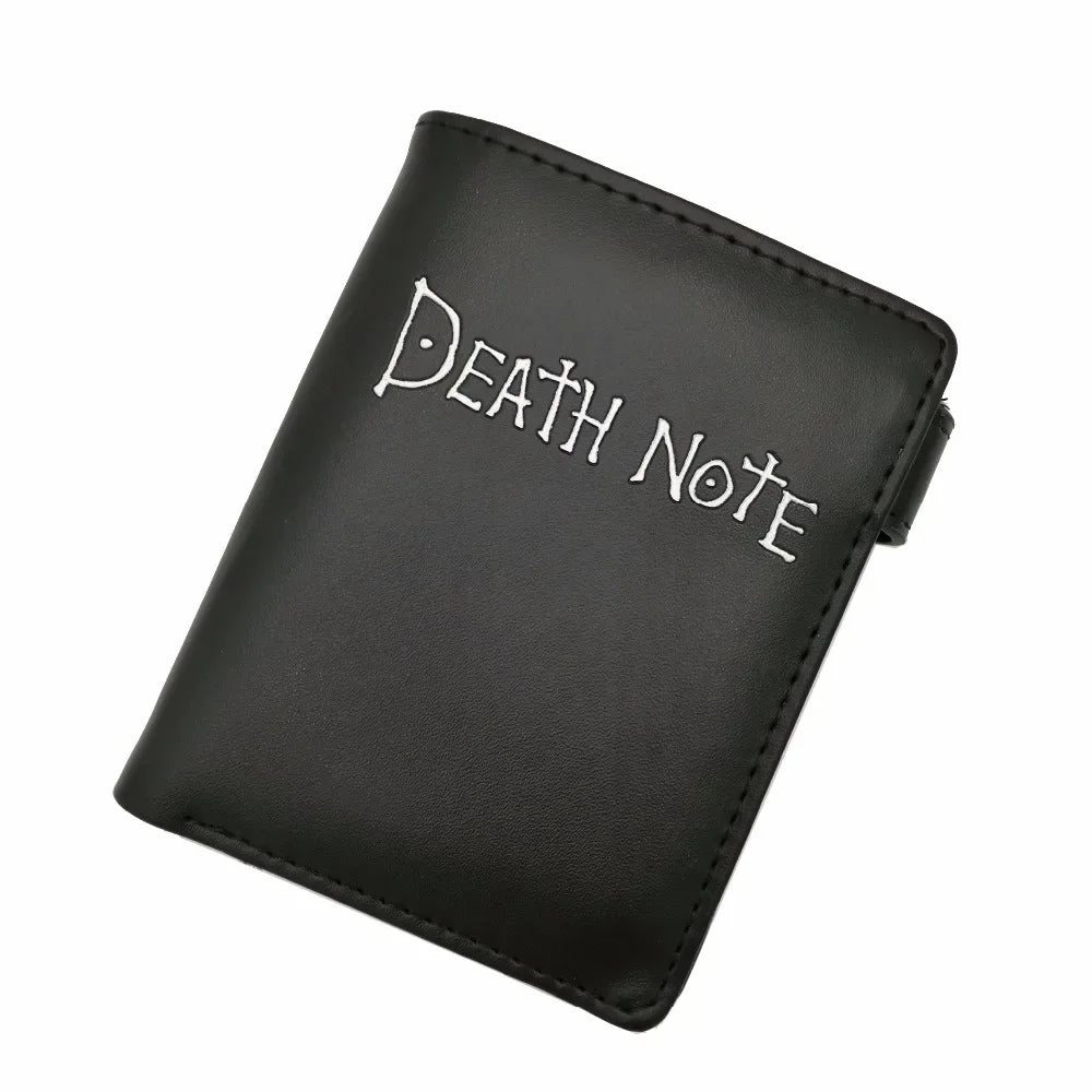 Death Note Anime Black PU Leather Short Wallet Card and Coin Purse for Boys Girls Gift