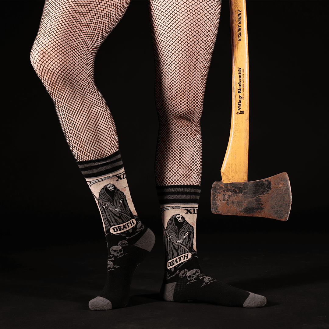 Death Tarot Card Crew Socks