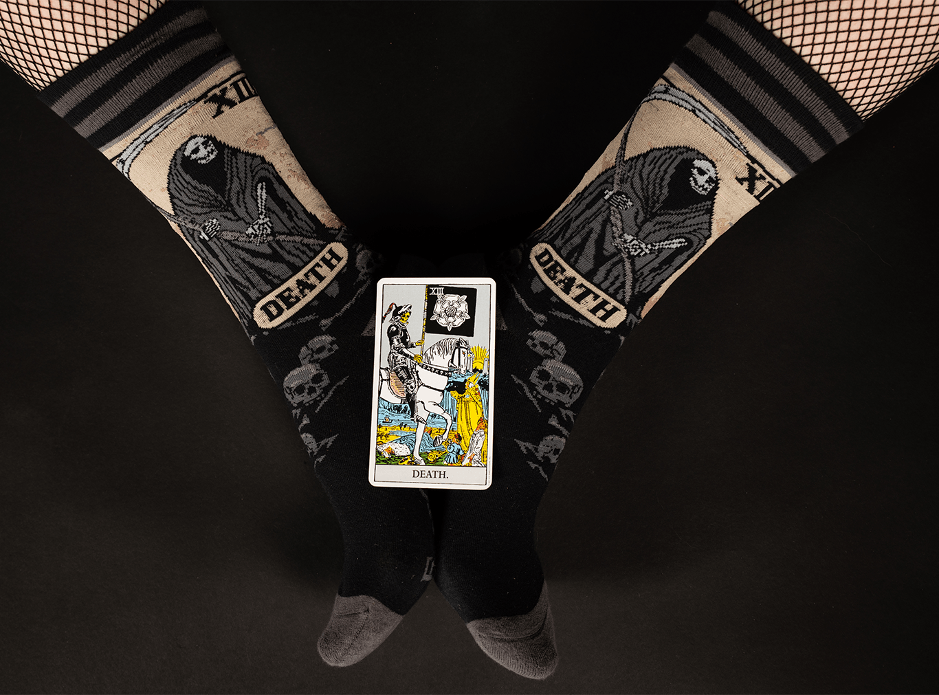 Death Tarot Card Crew Socks