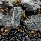 Deep Sea Monster - Gold 3D Octopus Hollow Metal RPG Dice Set