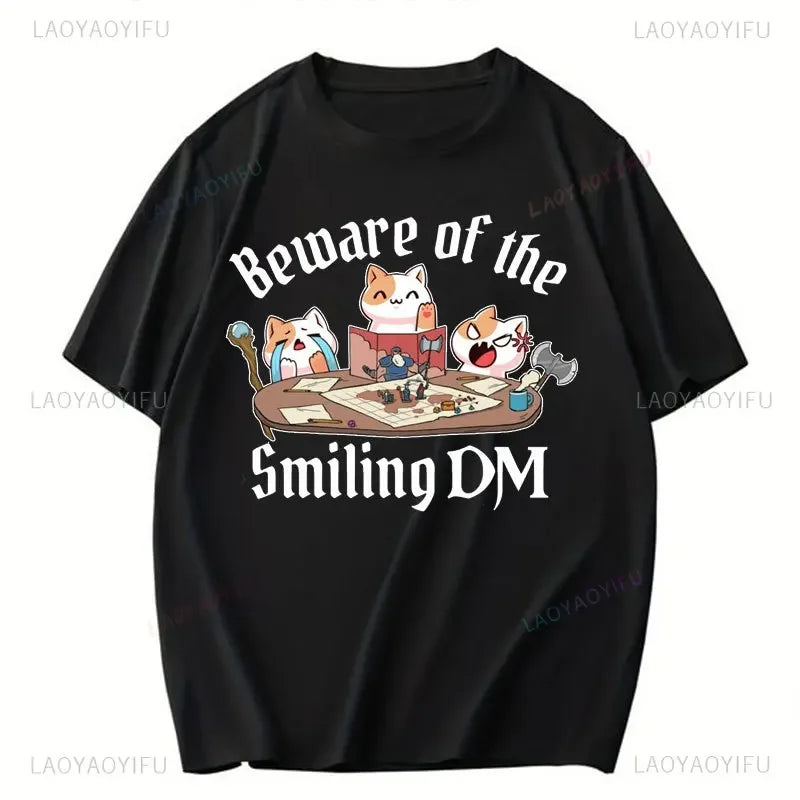 Definitely Not A Mimic T Shirt Cats Playing Dungeons and Dragons Present Funny DND Tshirt Summer Cotton Short-sleev Mans T-Shirt