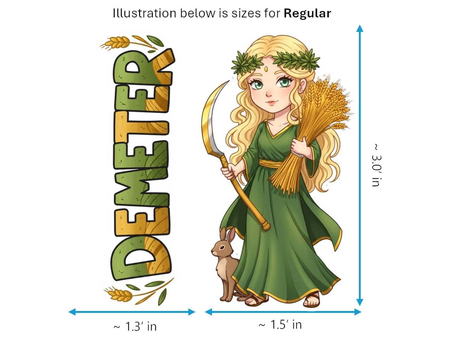 Demeter Sticker and Magnet – Horaia Mythkins™ – Greek Goddess of Harvest and Seasons | Waterproof & UV-Proof - Sticker / Regular