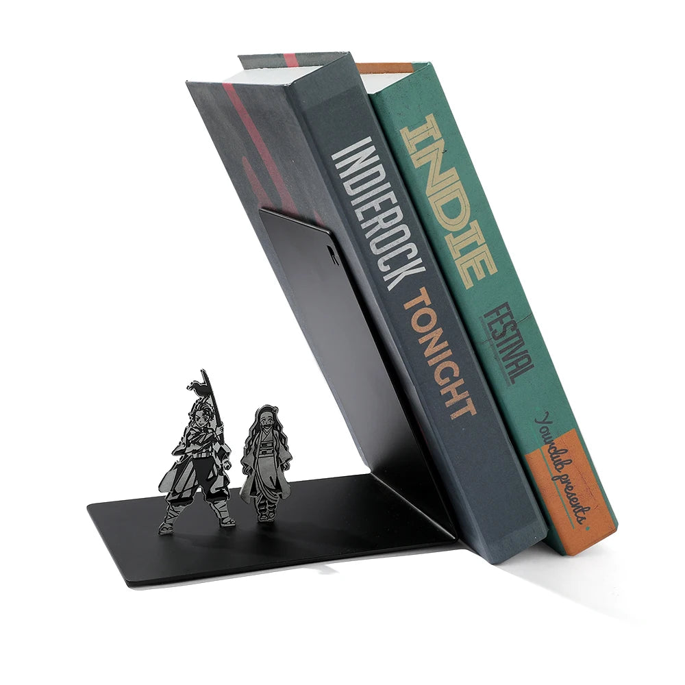 Demon Slaye Brother and Sister Book Ends for Anime Fan Collection Home Iron Bookends Gift for Book Lovers Office Desktop