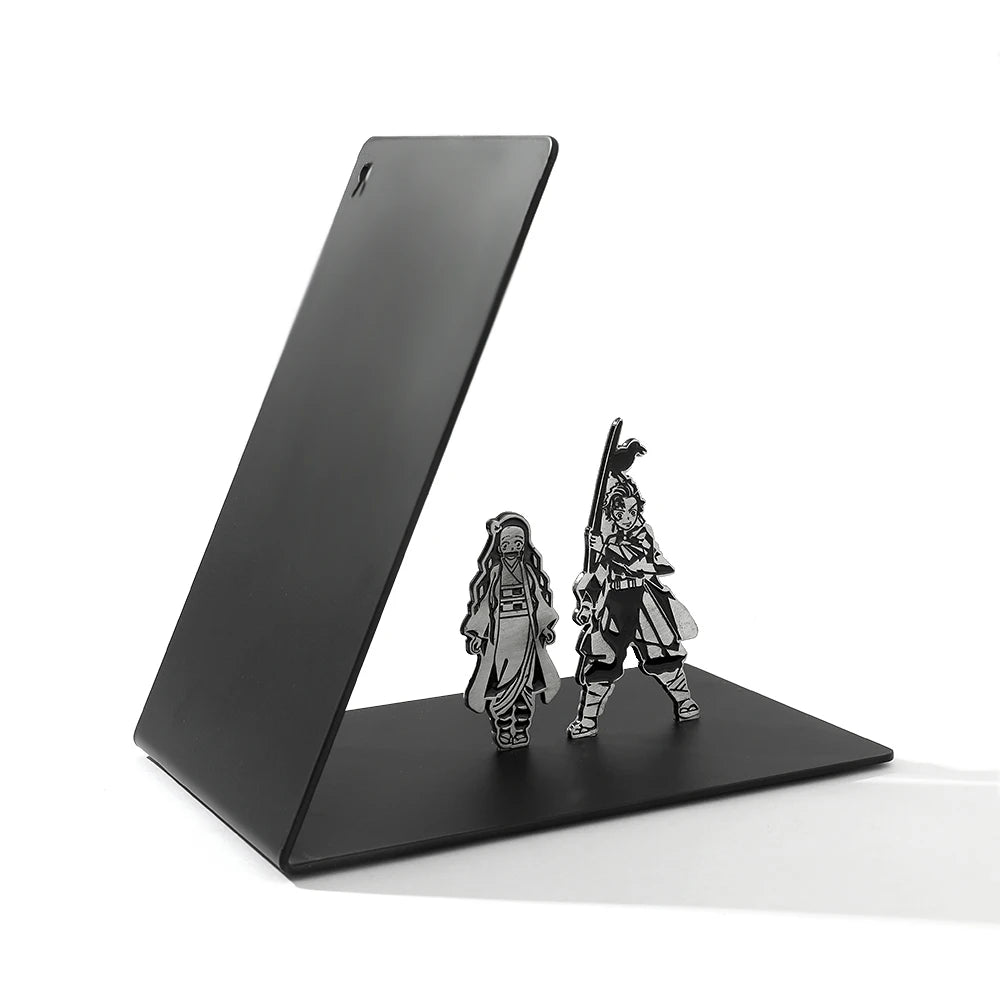 Demon Slaye Brother and Sister Book Ends for Anime Fan Collection Home Iron Bookends Gift for Book Lovers Office Desktop