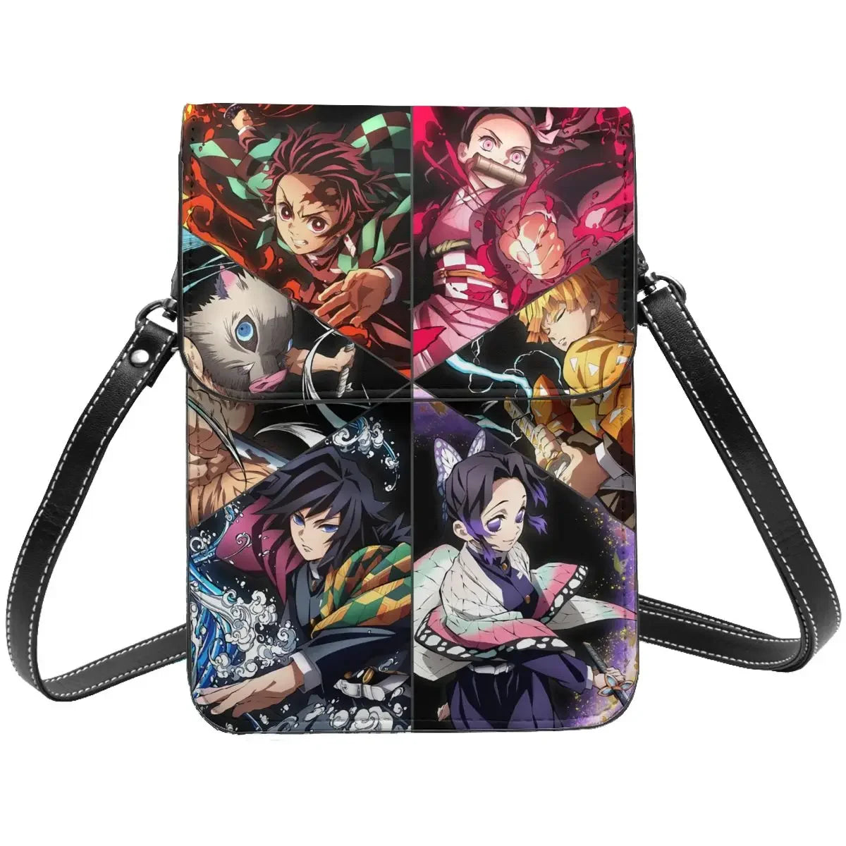 Demon Slayer Crossbody Wallet Cell Phone Bag Shoulder Bag Cell Phone Purse Adjustable Strap