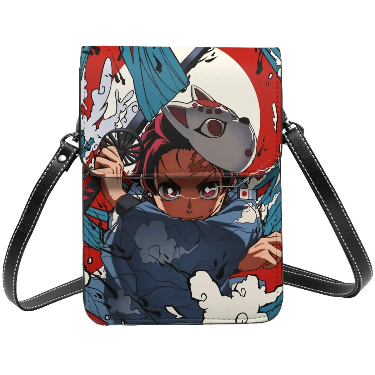 Demon Slayer Crossbody Wallet Cell Phone Bag Shoulder Bag Cell Phone Purse Adjustable Strap