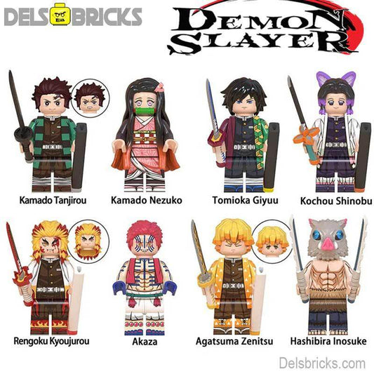 Demon Slayer Anime Set of 8 Lego compatible Minifigures - 