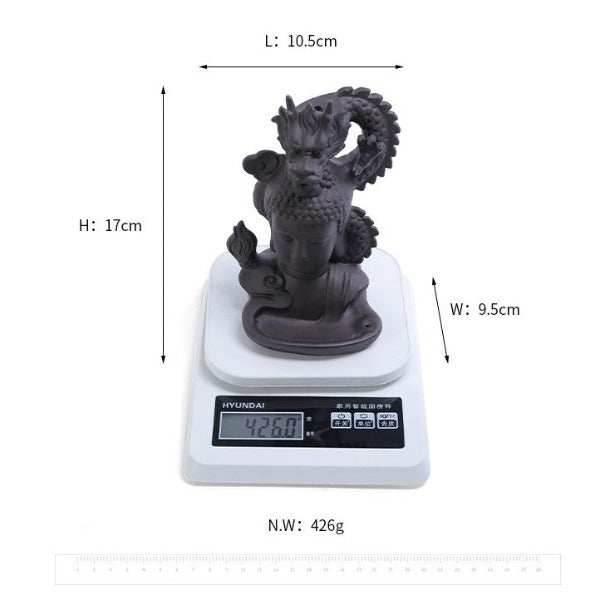 Head Of Buddha Backflow Incense Burner With Dragon - 