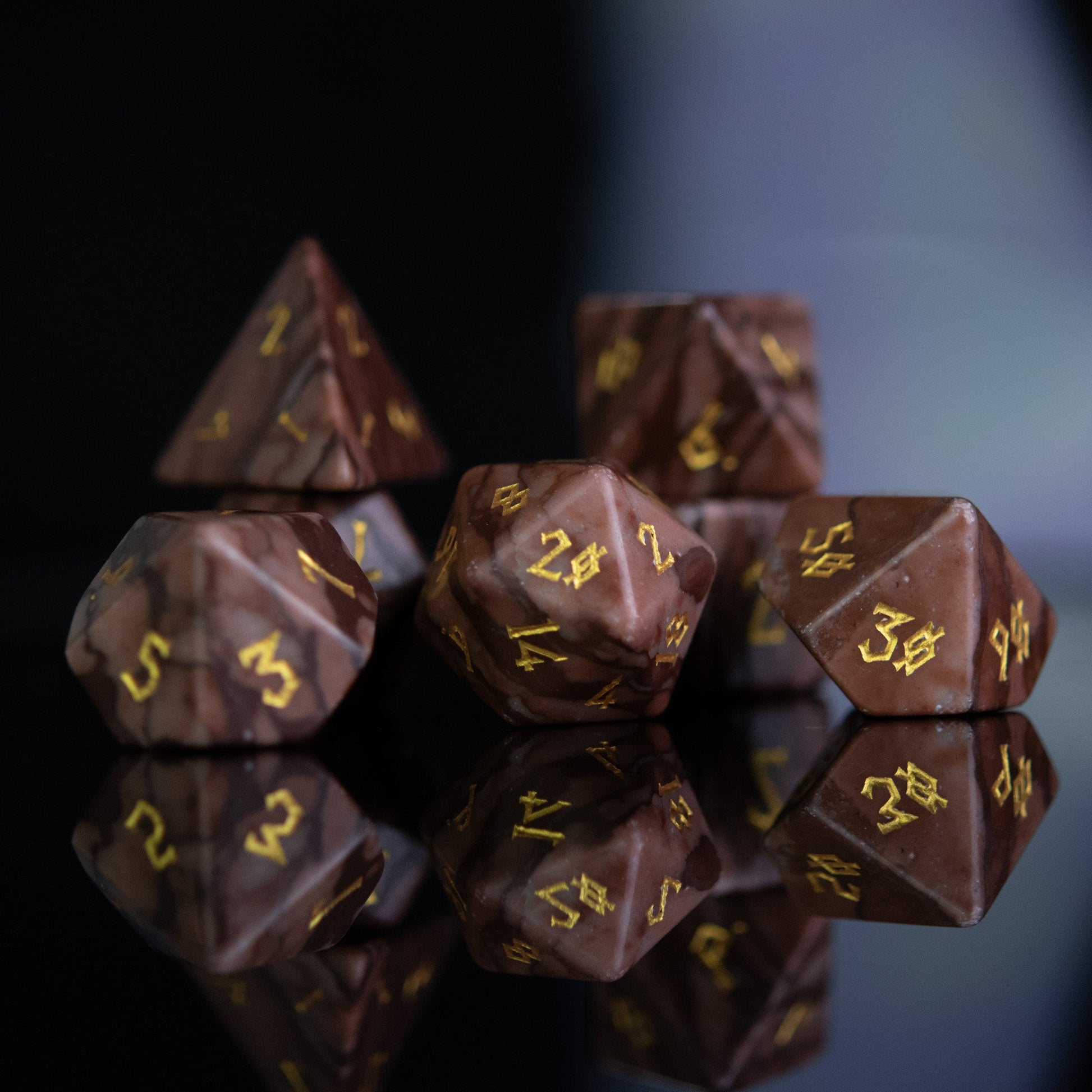 Desert Jasper Stone Dice Set