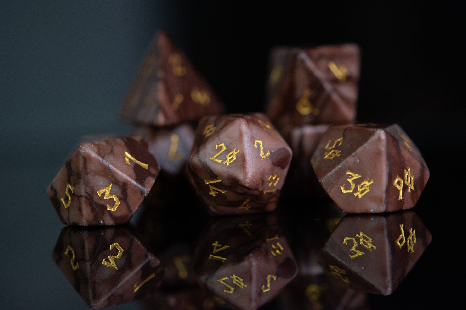 Desert Jasper Stone Dice Set