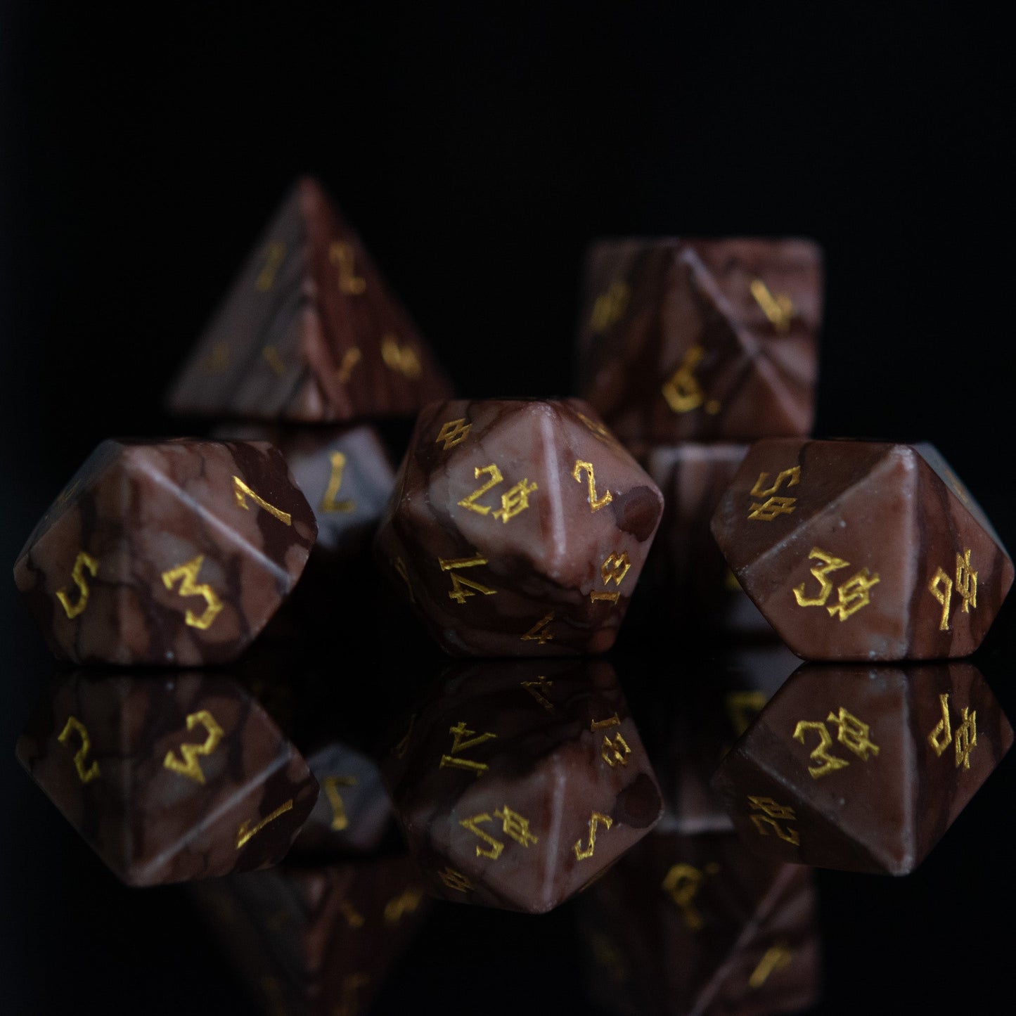 Desert Jasper Stone Dice Set