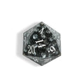 Devil's Eye - 80 mm  Liquid Core Resin Extra Large D20 Dice + White Numbers