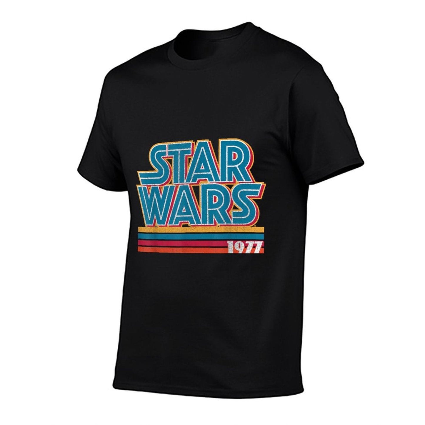 Star Wars Super Retro Striped Logo 1977 Graphic C2  Slim-fit Cut T-Shirt
