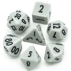 Dark Grey Homage 7-Dice Set w/Black Numbers Minimalist - 