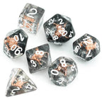 Fighter (Shield) Clear Dice w/ Golden Shield7-Dice Set Rpg - 