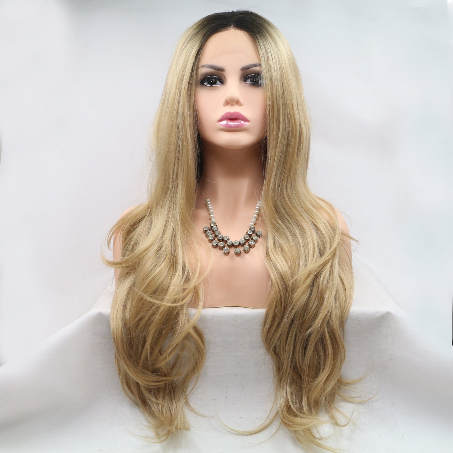 13*3" Lace Front Wigs Synthetic Long Wavy 24" 130% Density