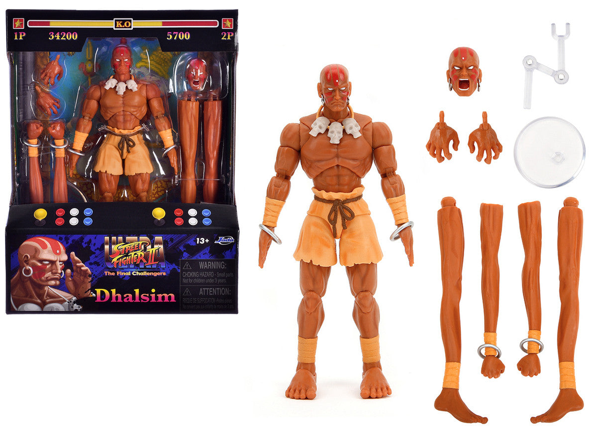 Dhalsim 6" Moveable Figure with Alternate Head and Limbs "Ultra Street Fighter II: The Final Challengers" (2017) Video Game Model by Jada