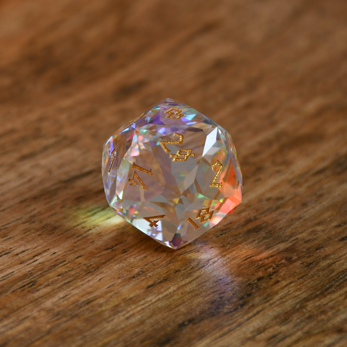 Diamond Prism Multifaceted Glass Dice Set