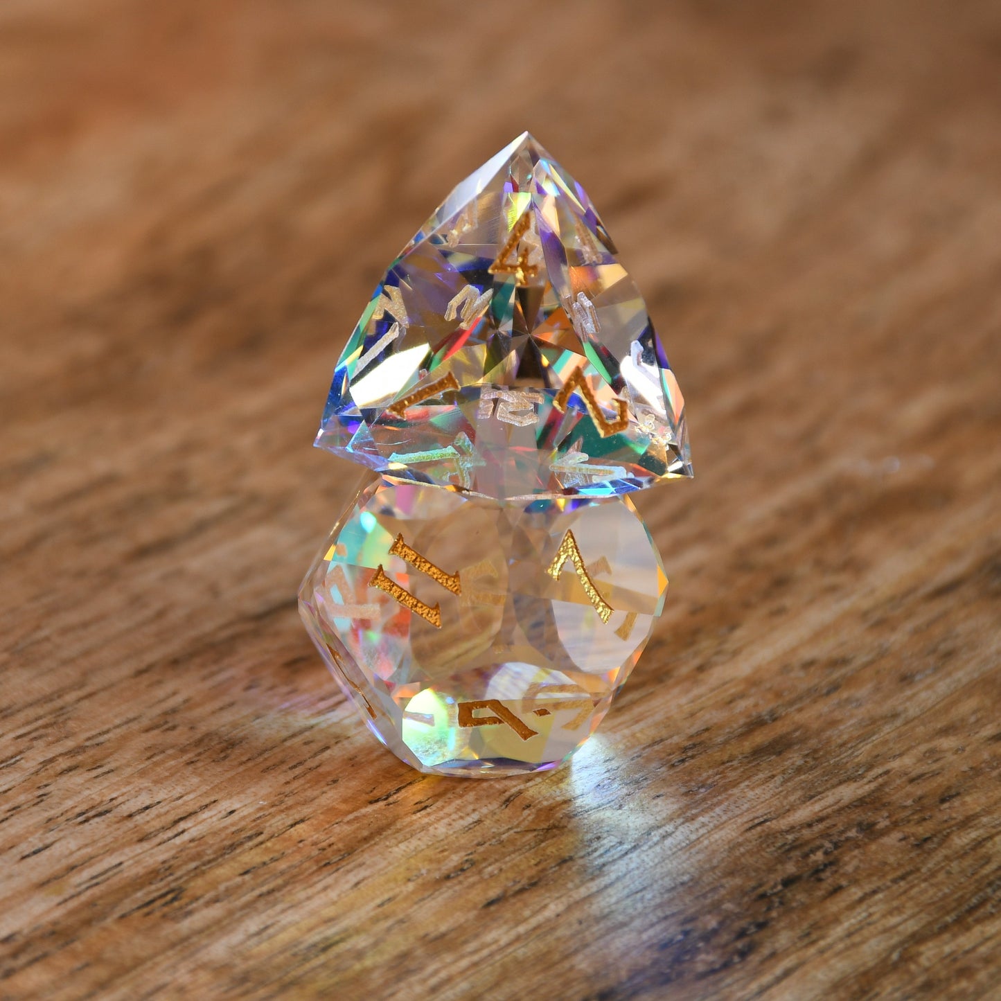 Diamond Prism Multifaceted Glass Dice Set