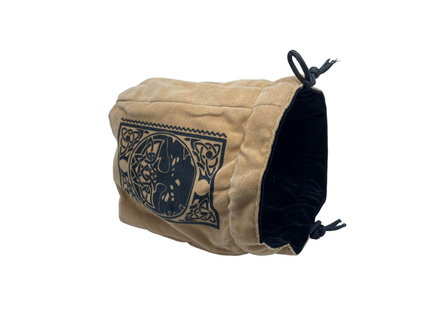 LIMITED EDITION: Black & Tan Spell Book Reversible Microfiber Self-Standing Large Dice Bag - 