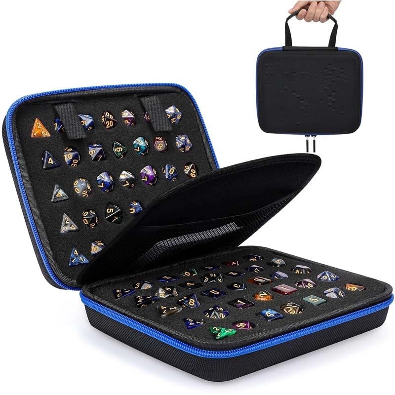 Dice Collection - DND Dice Set Storage Box + Zippered Dice Case + Logo Badge