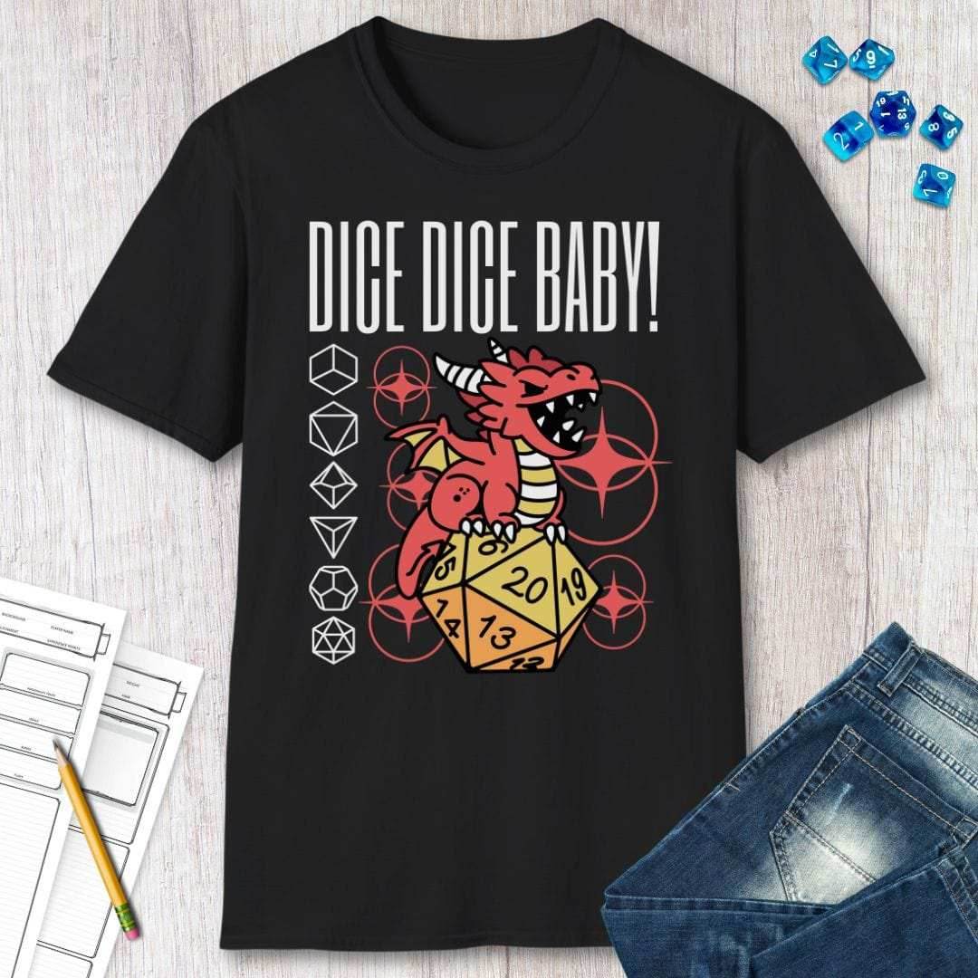 Dice Dice Baby D&D Shirt - Black / S