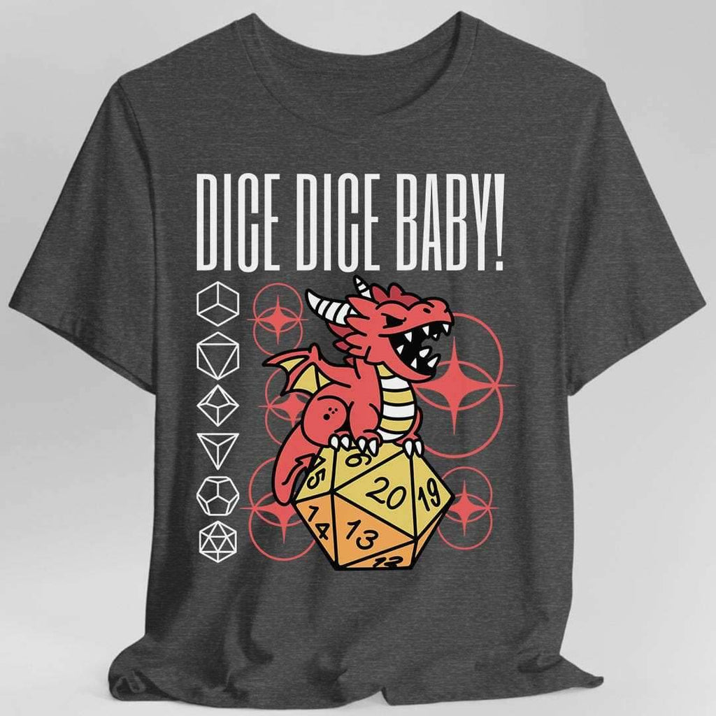 Dice Dice Baby D&D Shirt - Dark Heather / S