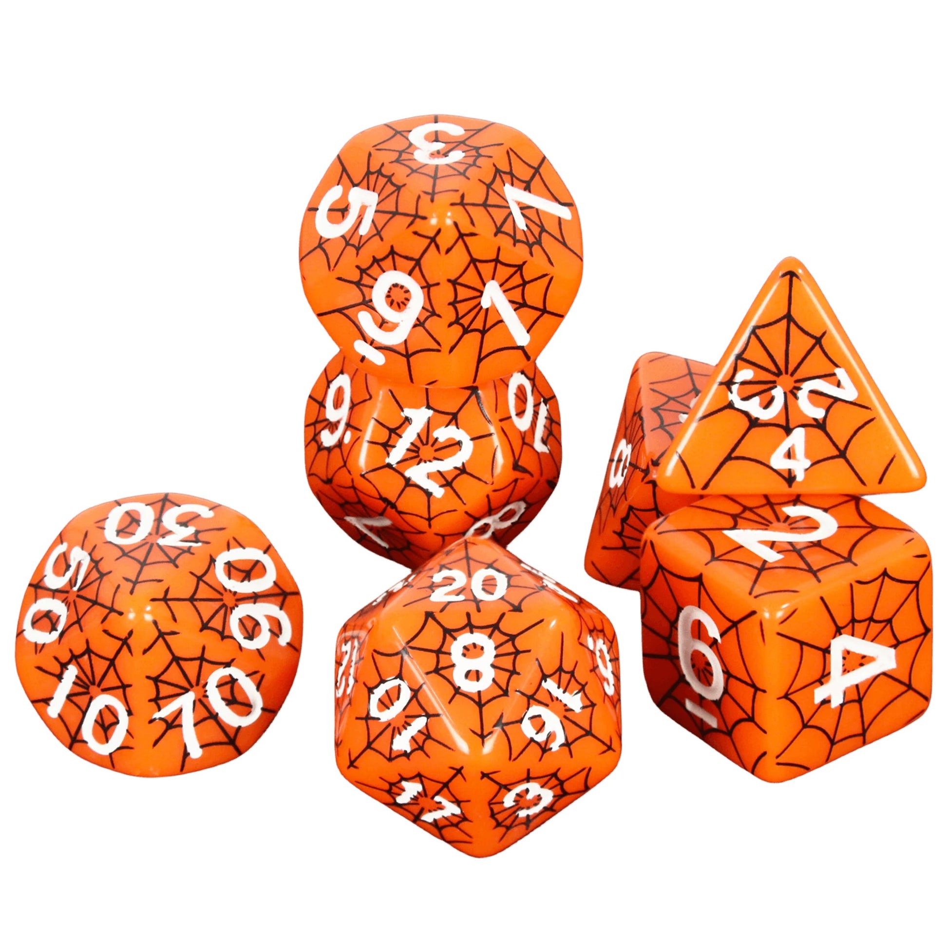 Dice DND Polyhedral Dice Set Printing Spider Web Unique Popular Fantasy Design For DND TRPG RPG Board Game Party Game Dices Kit