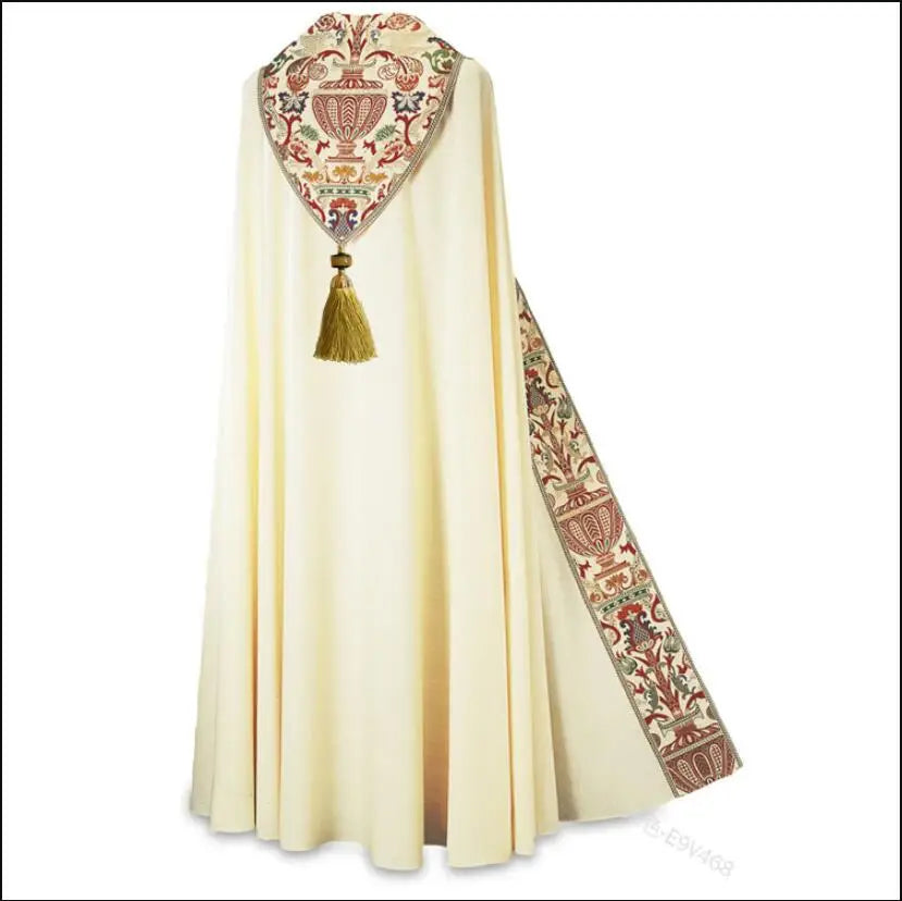 Digital Print Medieval Retro Church Shawl Cloak For Man Priest Knight Monk Prayer Capes Halloween Carnival Party Cosplay Costume