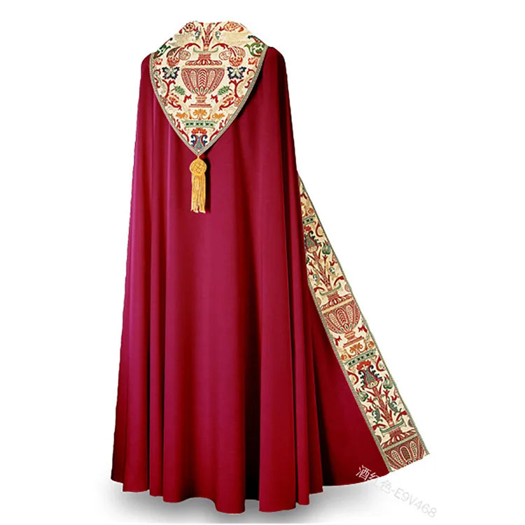 Digital Print Medieval Retro Church Shawl Cloak For Man Priest Knight Monk Prayer Capes Halloween Carnival Party Cosplay Costume