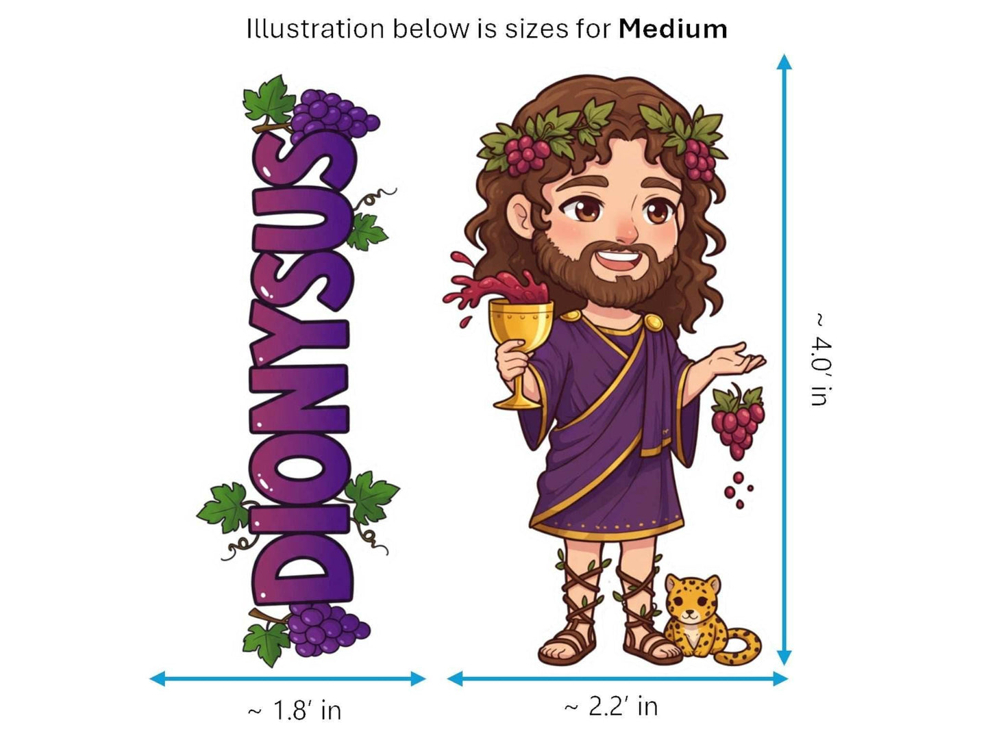 Dionysus Sticker and Magnet – Eleuthereus Mythkins™ – Greek God of Wine and Festivity | Waterproof & UV-Proof - Sticker / Medium