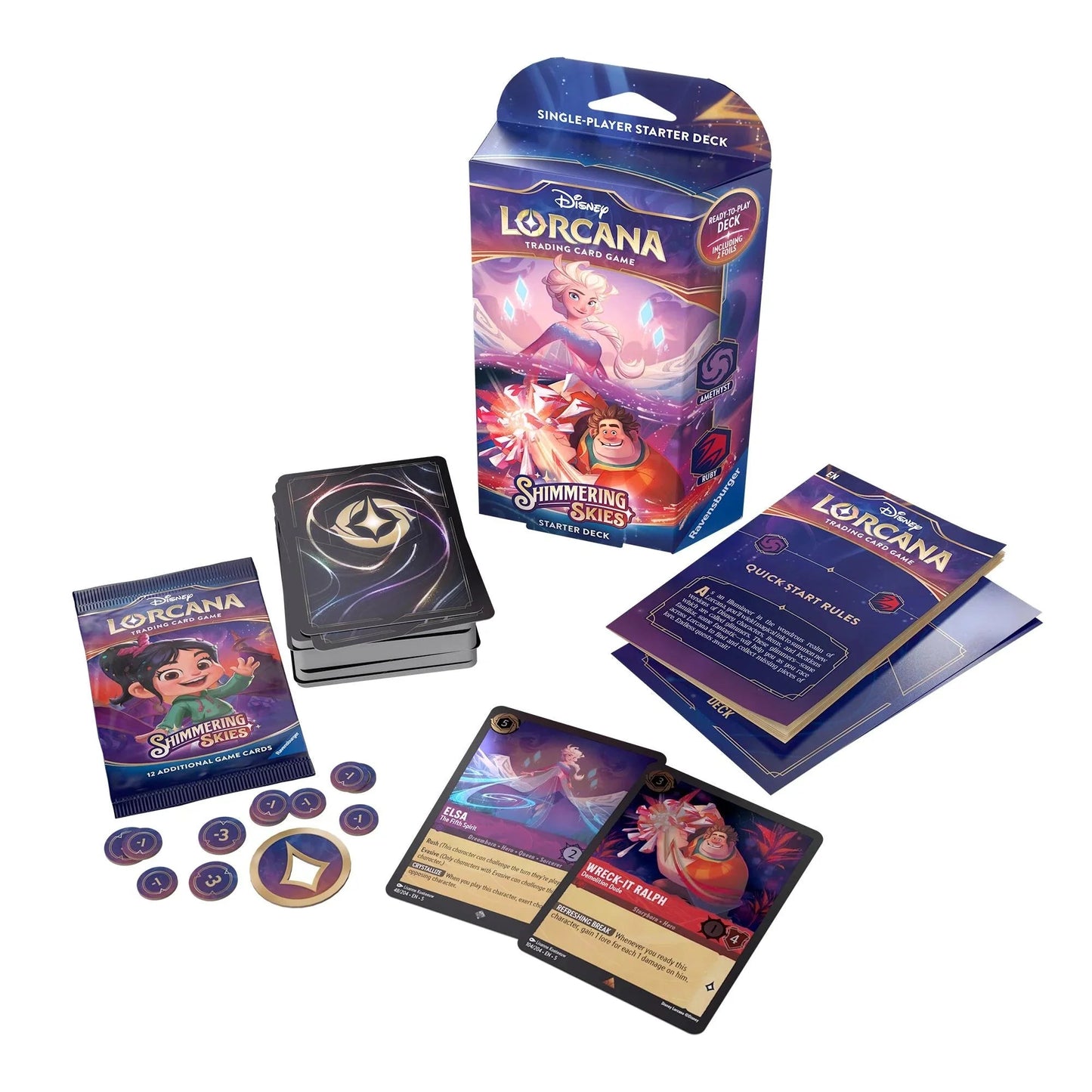 Disney Lorcana: Shimmering Skies Amethyst & Ruby Starter Deck