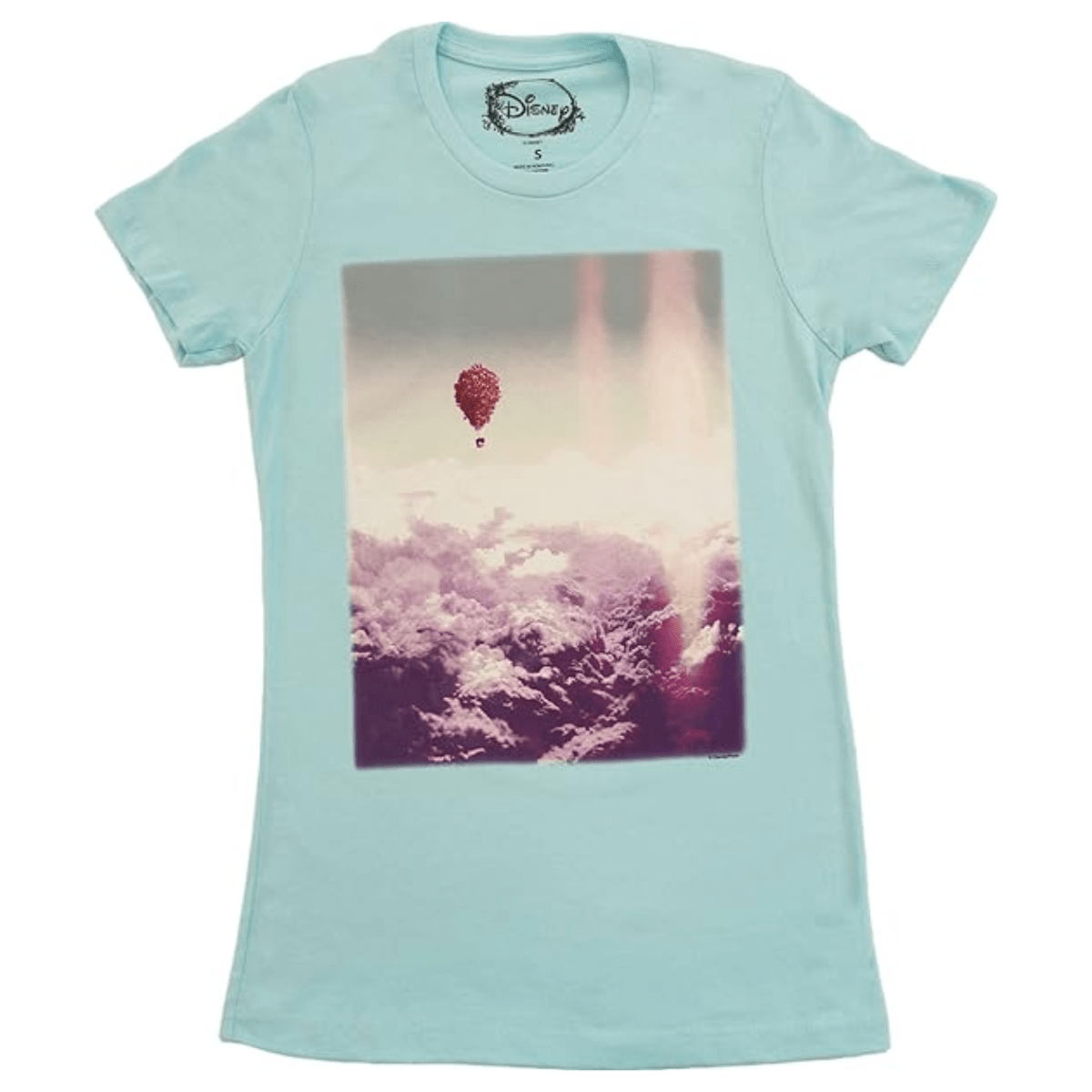 Disney Up Balloons in The Sky Juniors Cancun Blue T-Shirt