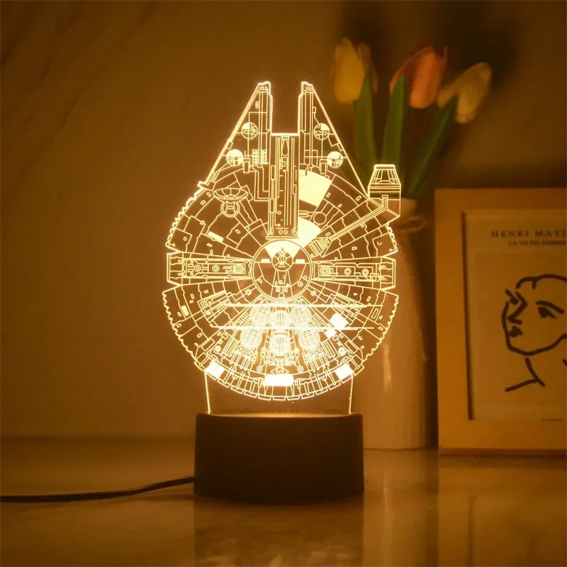 Disney Yoda Baby Night Light Star Wars Table Lamp Action Figures Toys Warm White 3D Lamp Birthday&Christmas Gift Children Toys