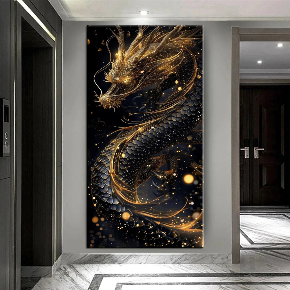 Diy Diamond Painting Black Golden Dragon Picture Full Rhinestones Mosaic Embroidery Sale Cross Stitch Kits Home Wall Decor