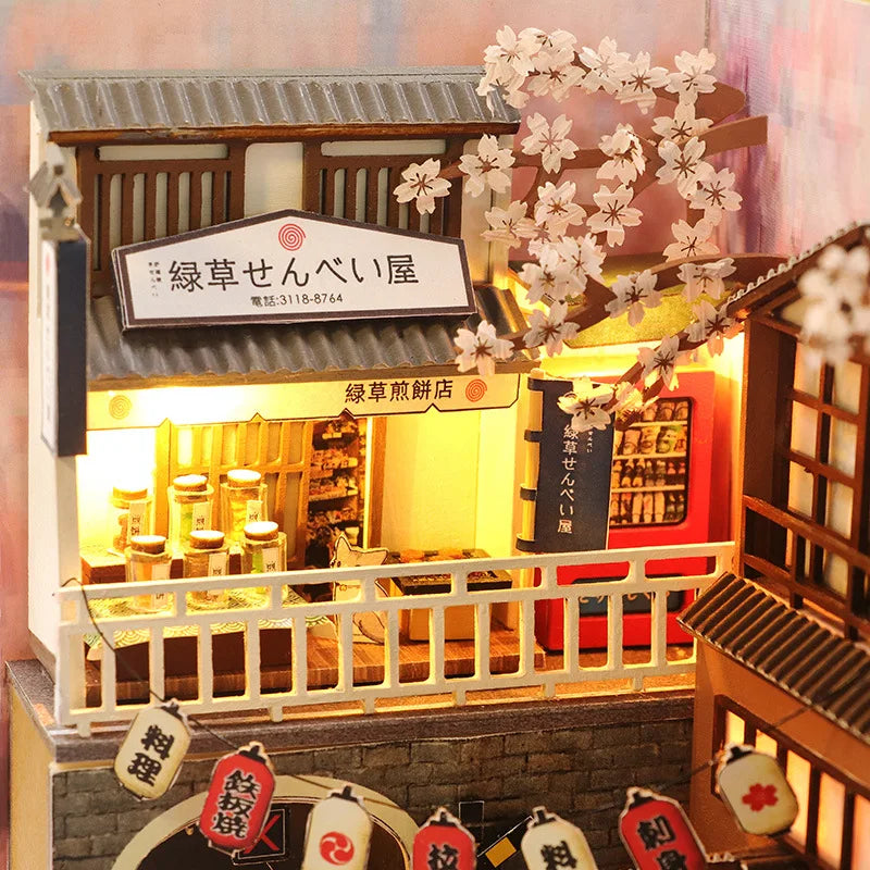 Diy Hut Educational Toys Children's Handmade Diy Creative Book Standing 3d Building Model Japanese Style Building Office Storage