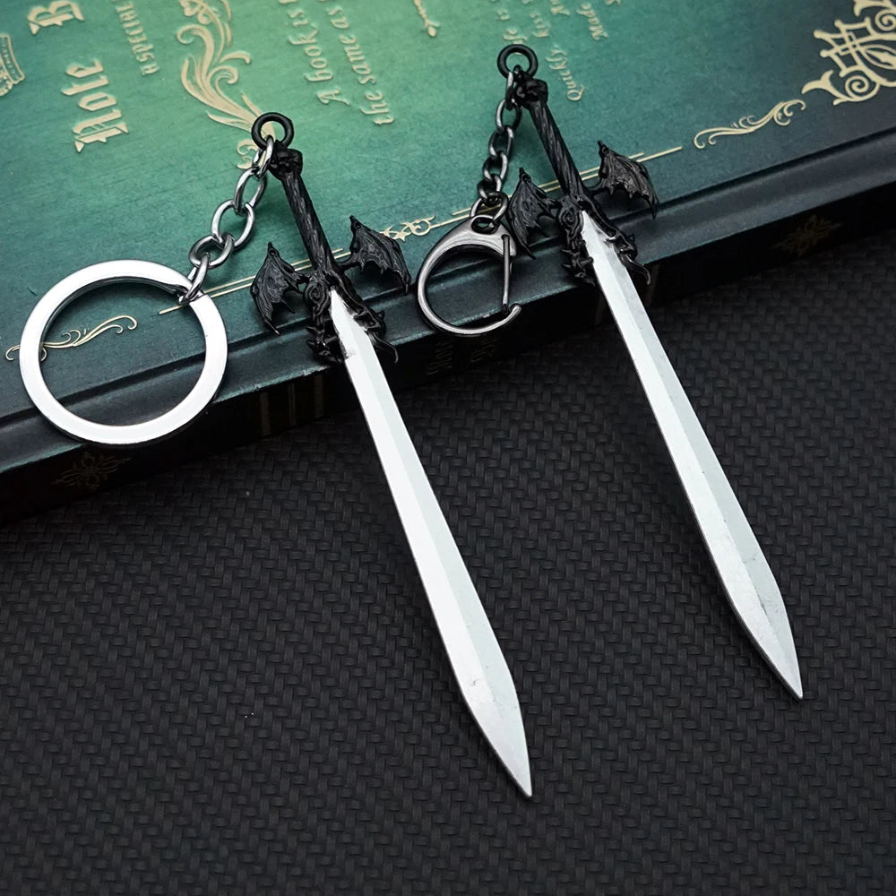 DMC Keychain Dante Sword Alastor Key Chain Pendant Keychains for Men Game Accessories Bag Car Key Ring Jewelry Llaveros