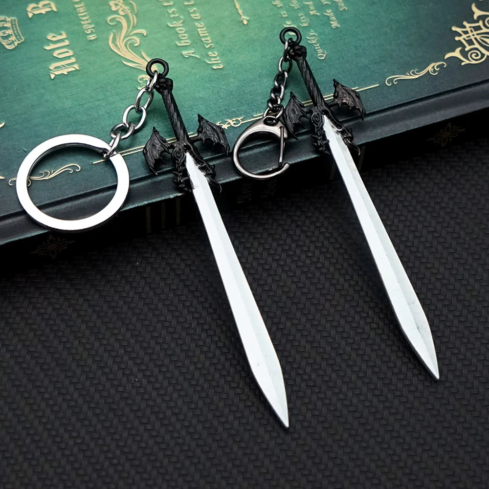 DMC Keychain Dante Sword Alastor Key Chain Pendant Keychains for Men Game Accessories Bag Car Key Ring Jewelry Llaveros