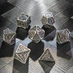 DND Antique Nickel Sun Metal Polyhedron Dice Set