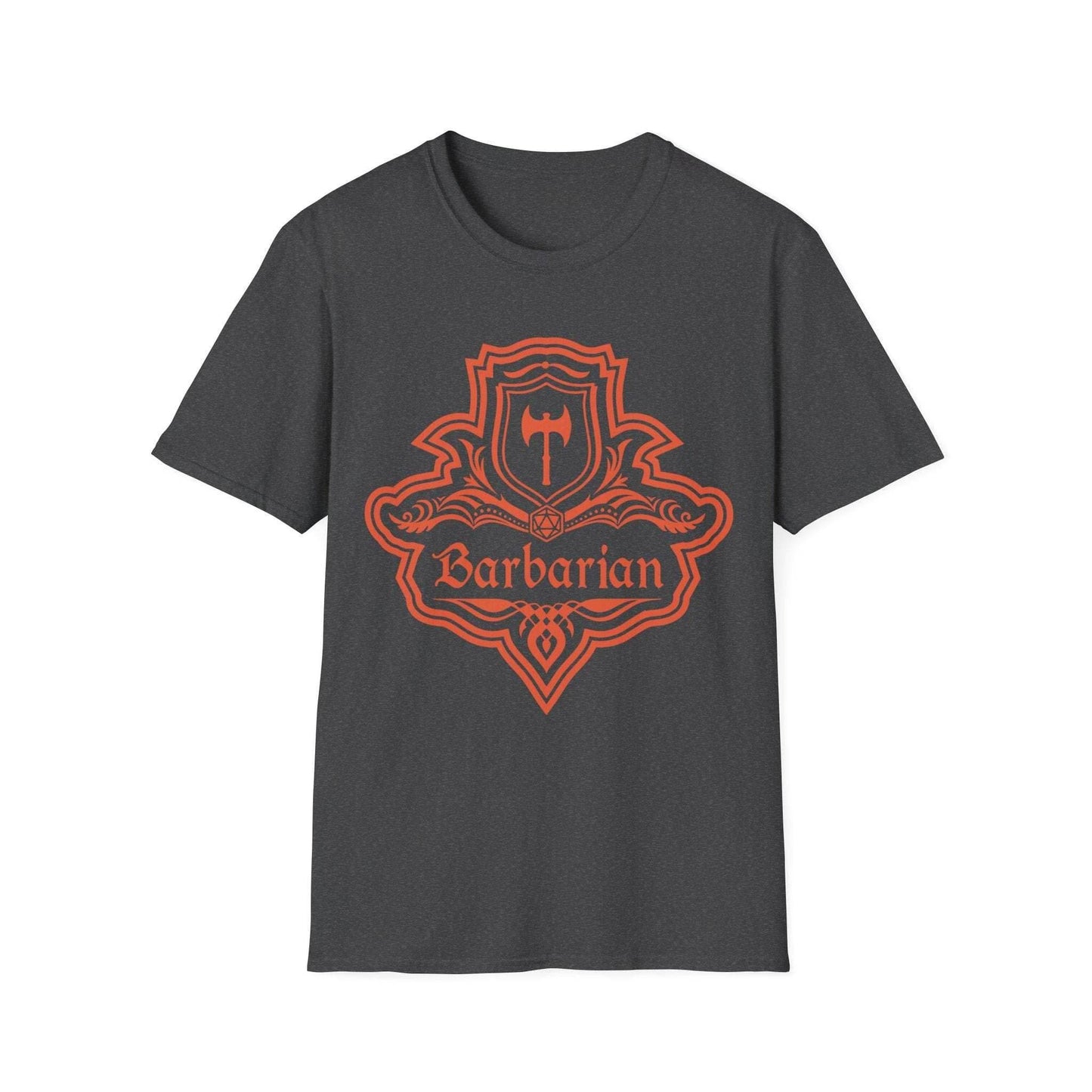 DnD Barbarian Class Emblem T-Shirt - Dark Heather / S