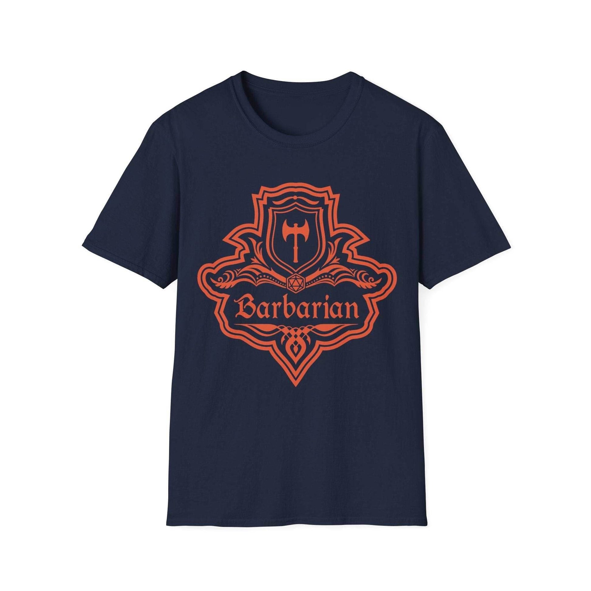 DnD Barbarian Class Emblem T-Shirt - Navy / S