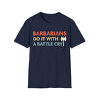 DnD Barbarians Do It With A Battle Cry Shirt - Navy / S