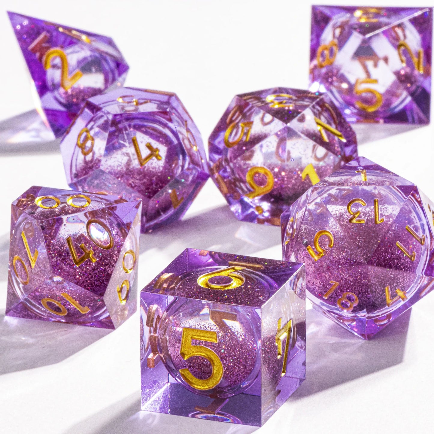 Dnd Blue Resin Dice Set, Handmade Liquid Core Dice, Polyhedral Dice Set for Dungeons and Dragons, Galaxy Dice Set, dice set dnd