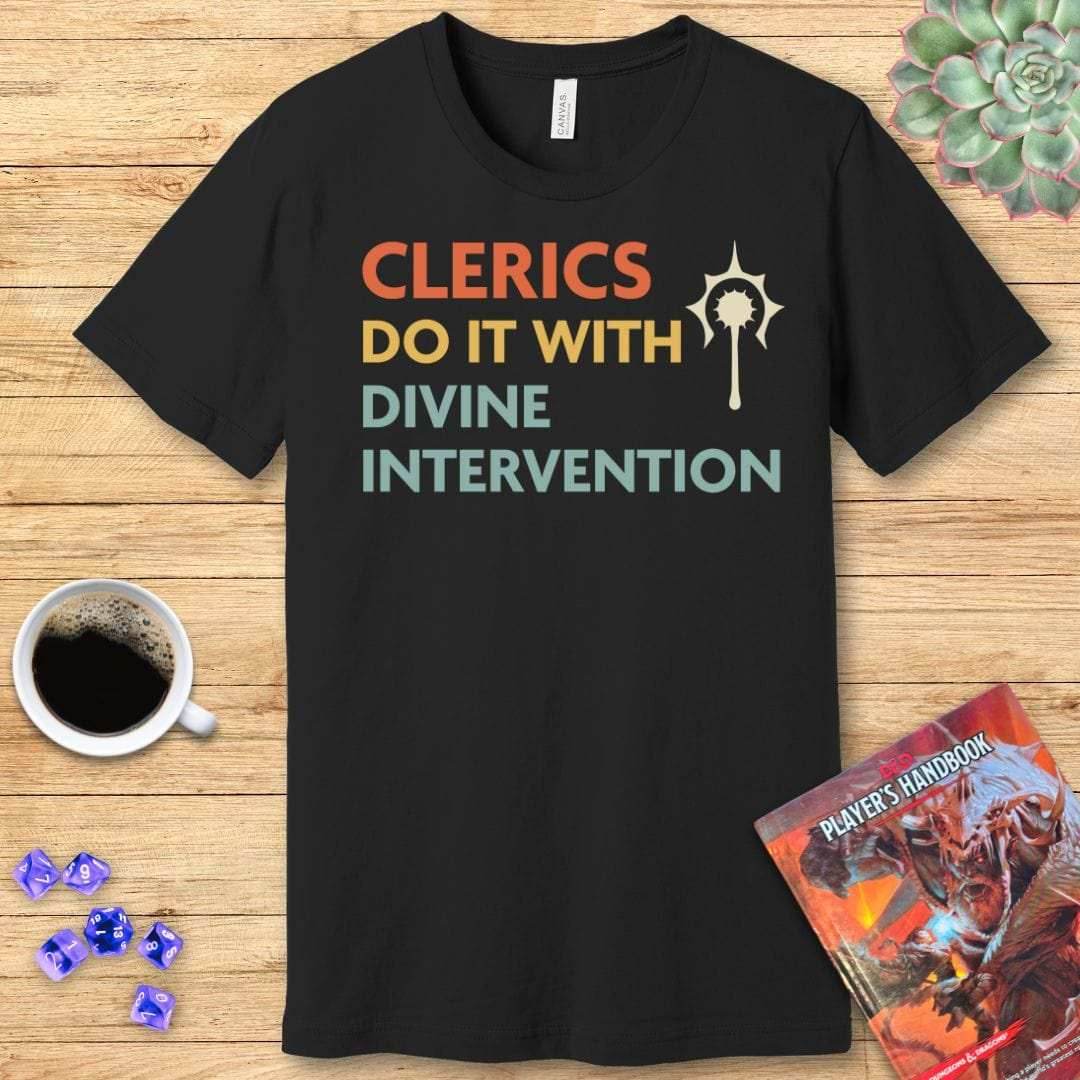 DnD Clerics Do It With Divine Intervention Shirt - Navy / S
