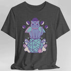 DnD Cute Cat D20 T-shirt - Dark Heather / S