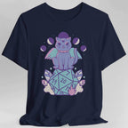 DnD Cute Cat D20 T-shirt - Navy / S