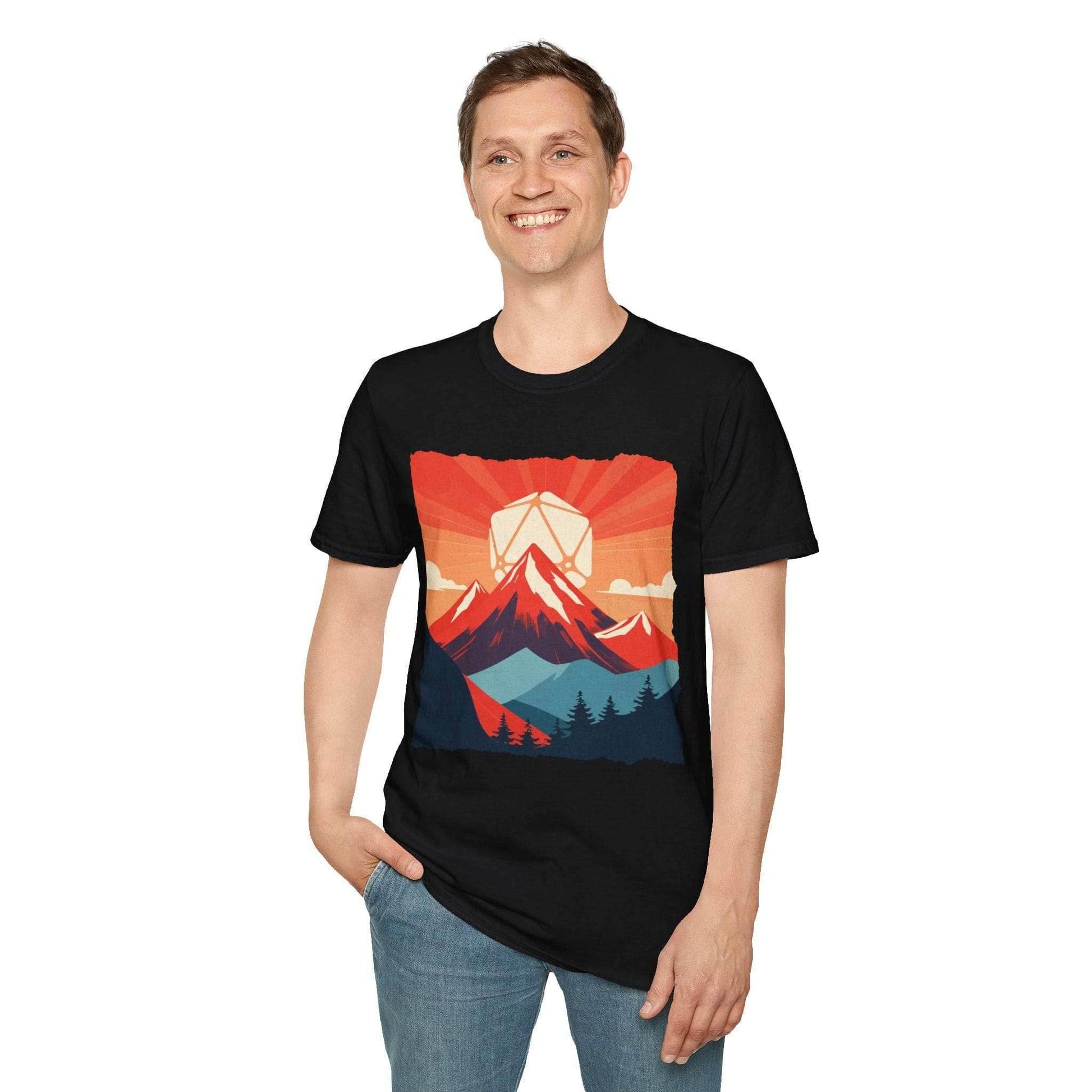 DnD D20 Landscape T-shirt - Black / S